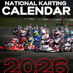 Cover for 2026 National Karting Calendar by Leon Barlow including Ultimate Karting Championship, The Kart Championship, British Kart Championships, National Kart Cup and SuperOne.